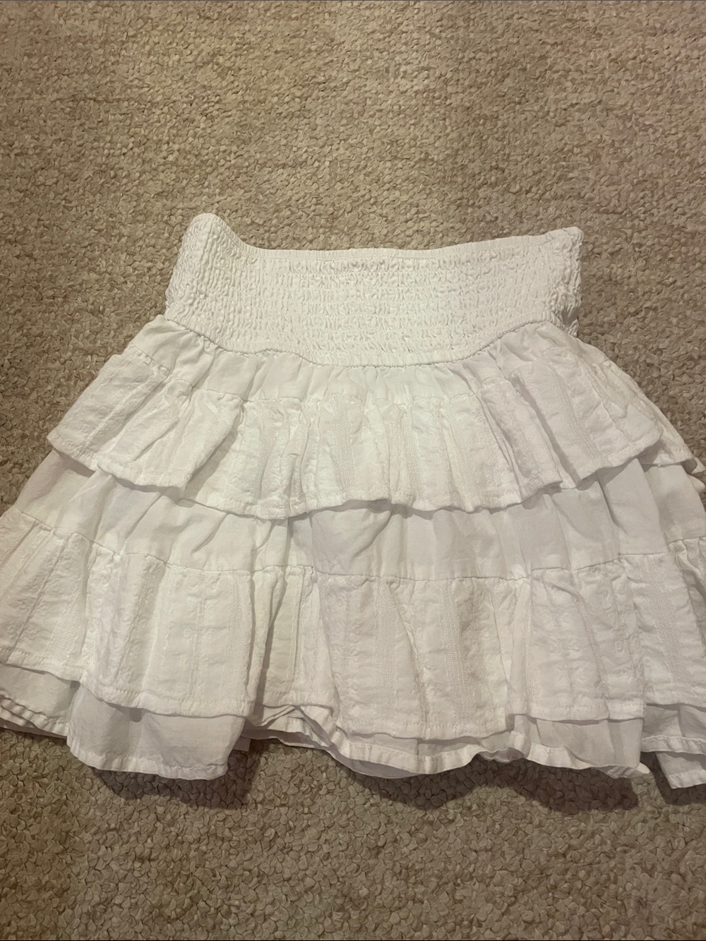 art class White Smocked Tiered Mini Skirt Worn once!